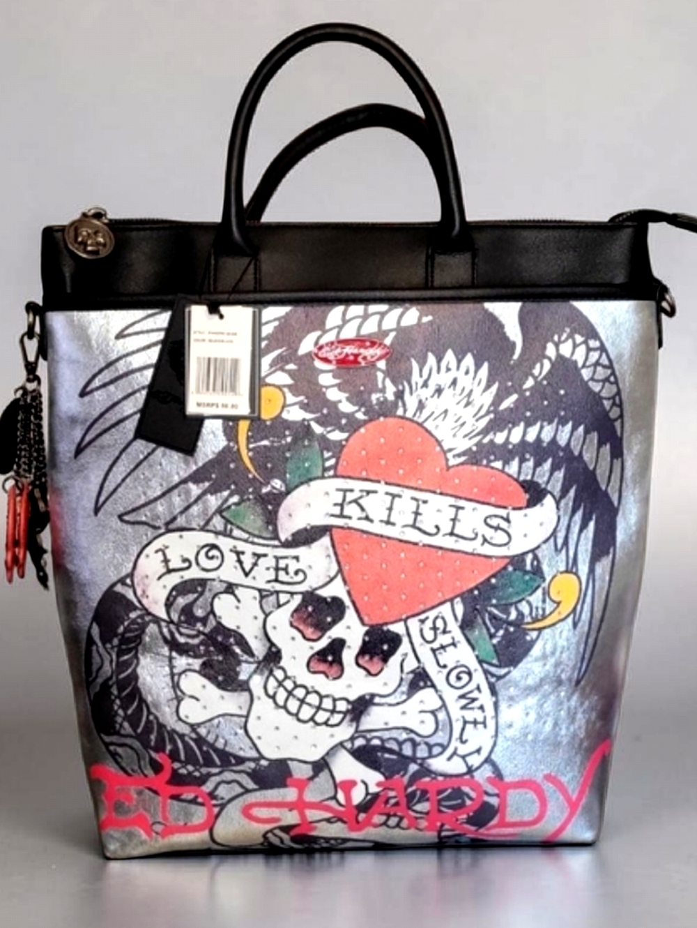 Ed Hardy "Love Kills Slowly" Convertible Backpack Tote NWT